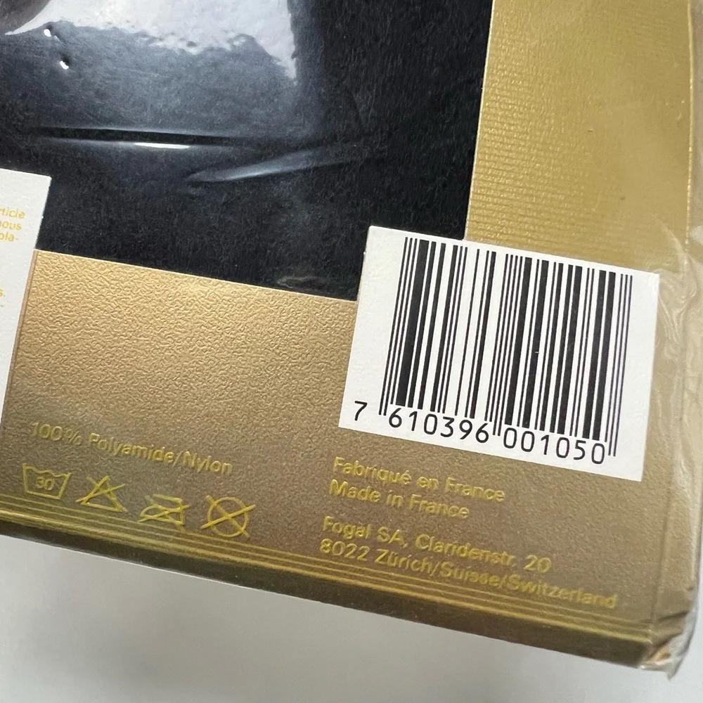 Fogal Size Medium Domino‎ 105 Pantyhose Rhombic Pattern Sheer Noir Black NWT